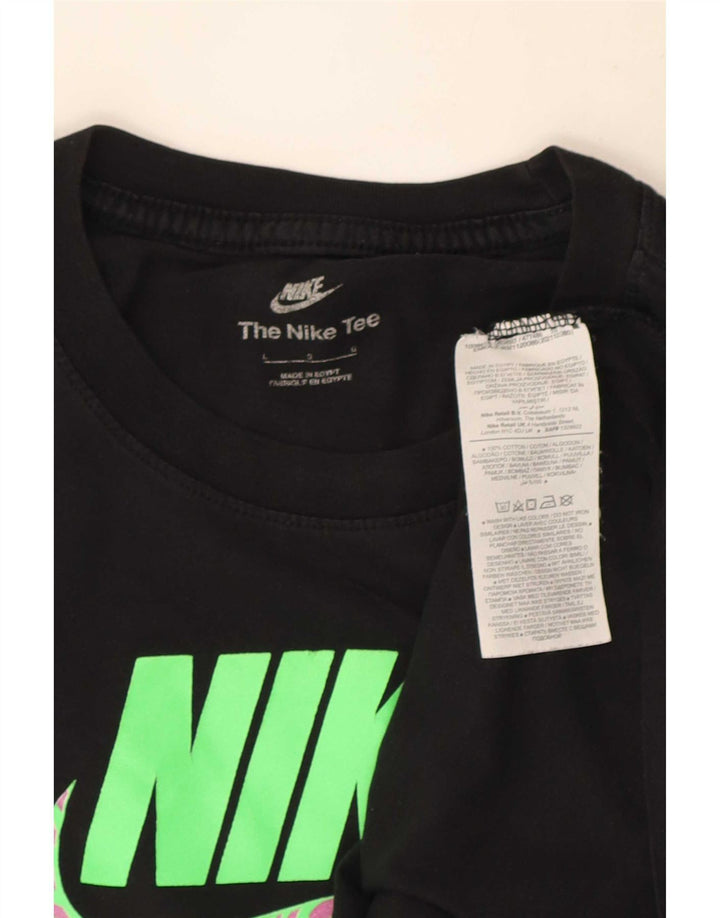 Nike grafisk T-shirt top til mænd, stor sort bomuld