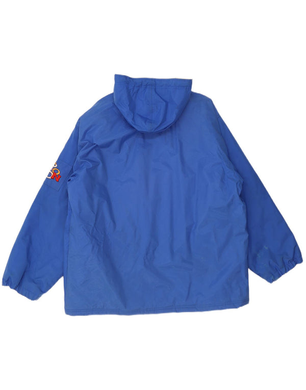 Reebok Herre Grafisk Hooded Windbreaker Jacket UK 42 XL Blå Polyamid