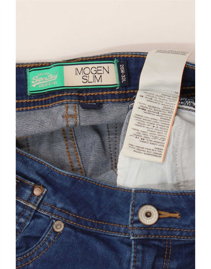 Superdry Dame Imogen Slim Jeans W26 L32 Blå Bomuld