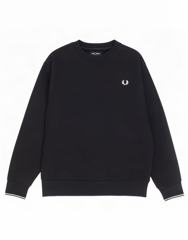 Fred Perry Herre Sweatshirt Jumper Stor marineblå bomuld