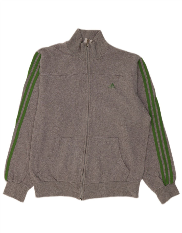 ADIDAS Træningsdragt topjakke til mænd UK 40/42 Medium Grey Flecked Bomuld
