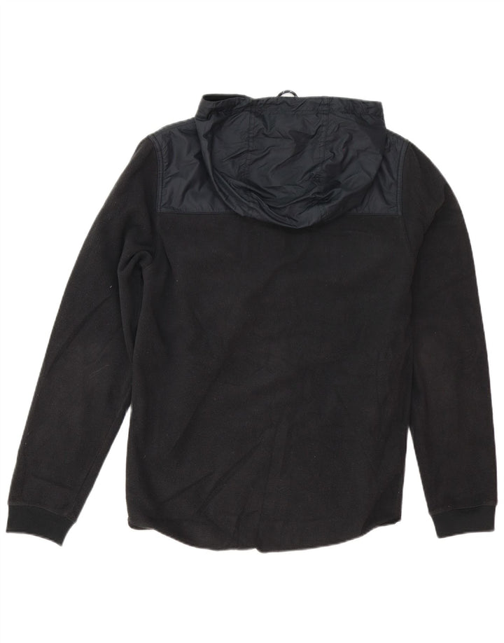 Nike Fleecejakke med hætte til mænd UK 36 Small Black Colourblock Polyester