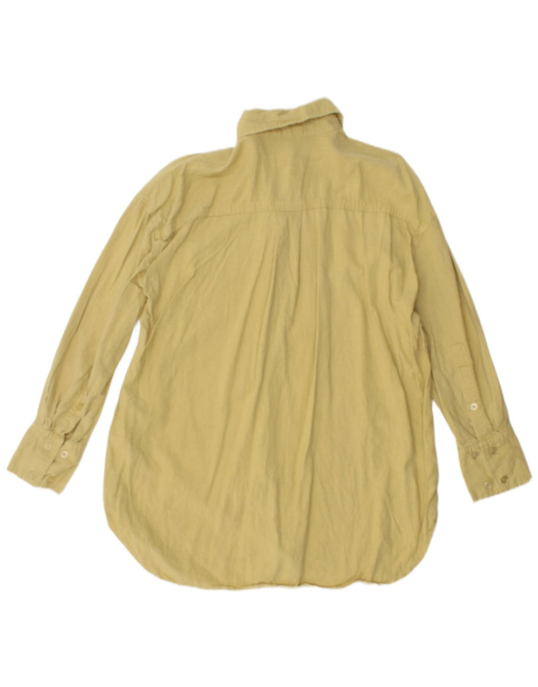 ZARA Oversized skjorte til kvinder UK 6 XS Gul hør