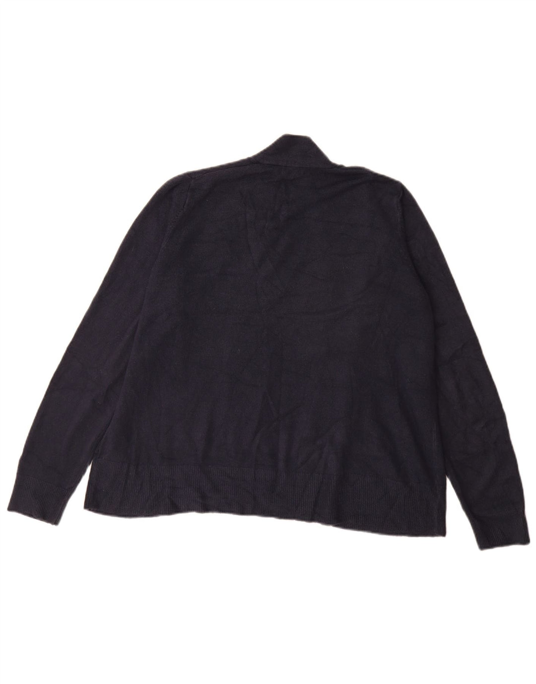 Marks & Spencer Womens Open Cardigan Sweater UK 16 Large Navy Blue Acryl