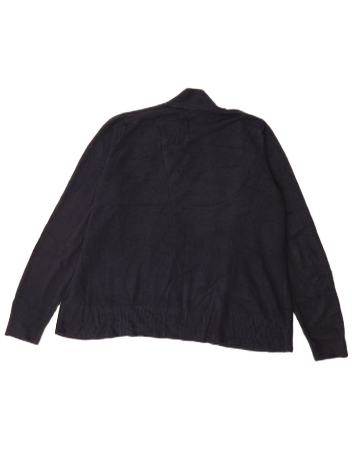 Marks & Spencer Womens Open Cardigan Sweater UK 16 Large Navy Blue Acryl