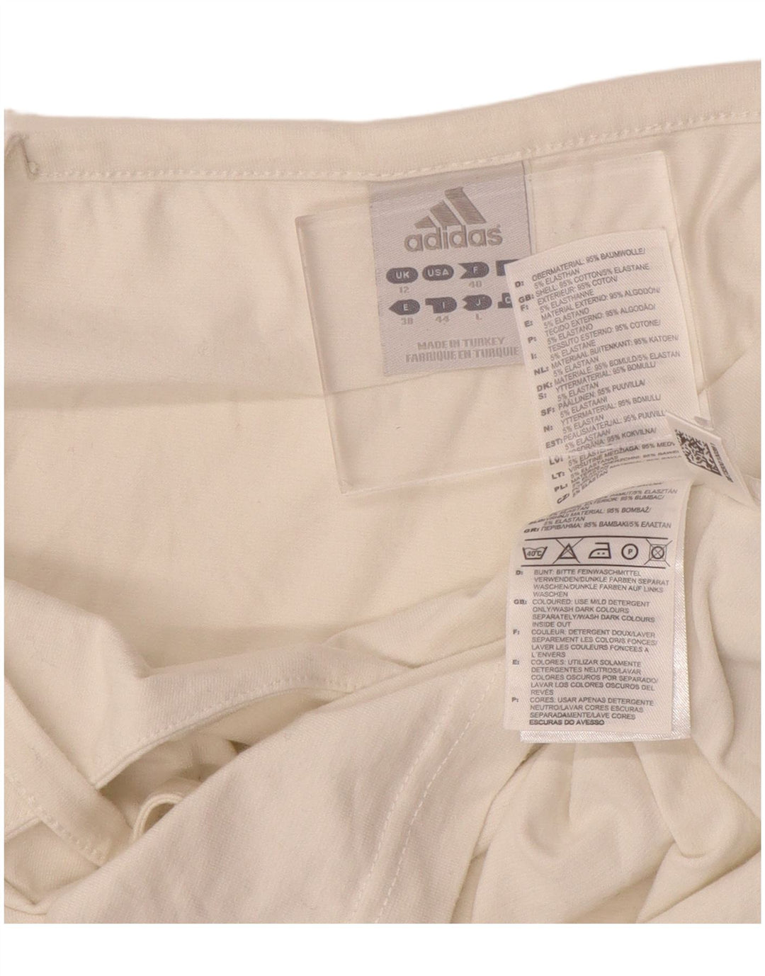 ADIDAS Dame Crop Cami Top UK 12 Medium Off White Bomuld