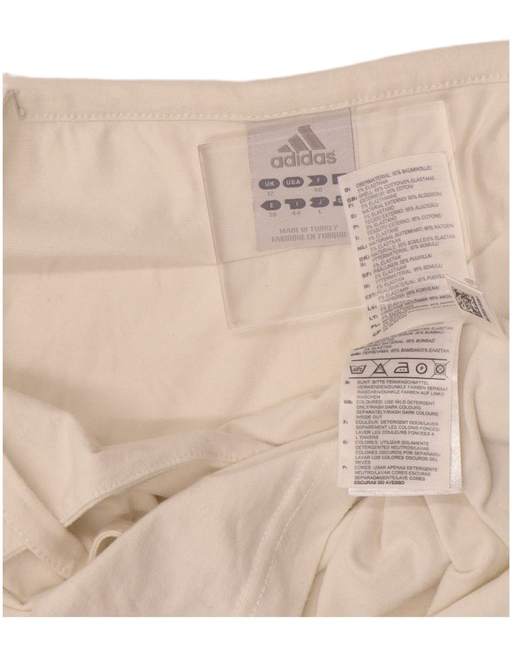 ADIDAS Dame Crop Cami Top UK 12 Medium Off White Bomuld