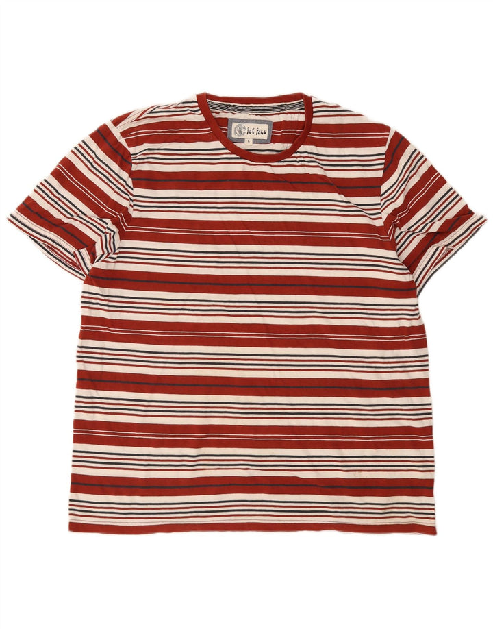 Fat Face Herre T-Shirt Top Stor rødstribet bomuld