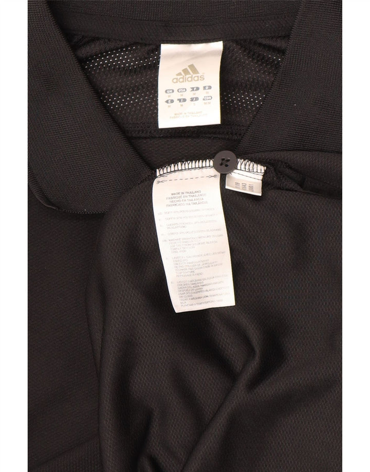ADIDAS Mens Polo Shirt Medium Black Polyester
