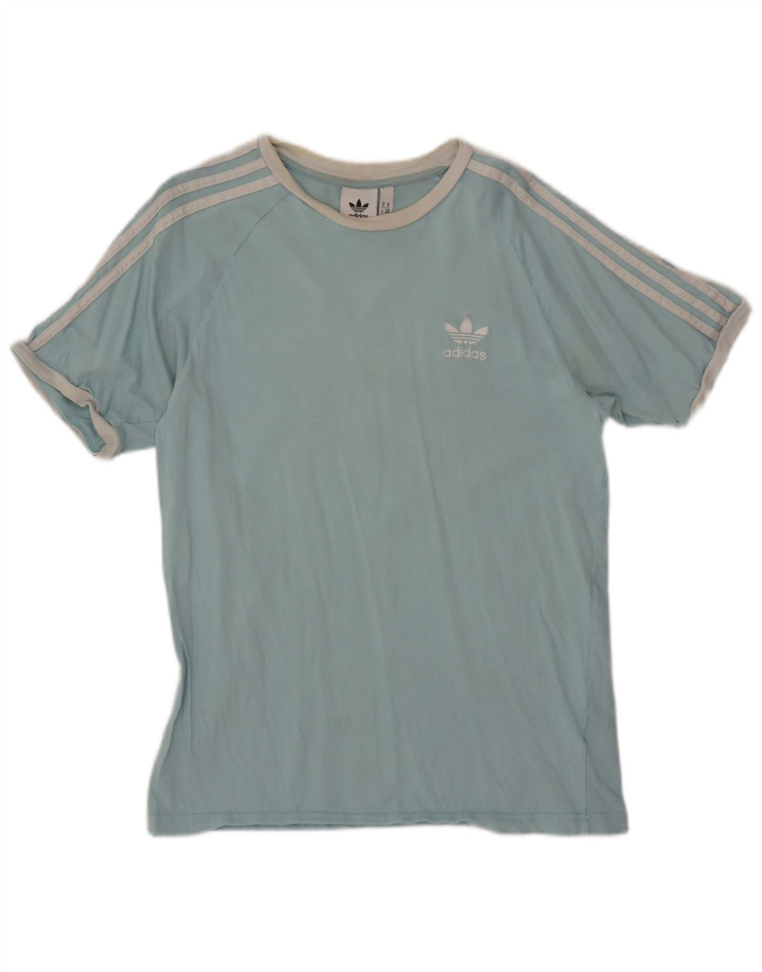ADIDAS Herre T-Shirt Top Medium Blå Bomuld