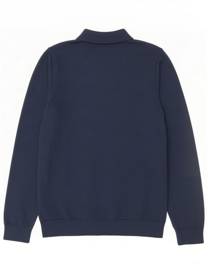 Marks & Spencer Herre Polo Neck Jumper Sweater Stor Marineblå Bomuld