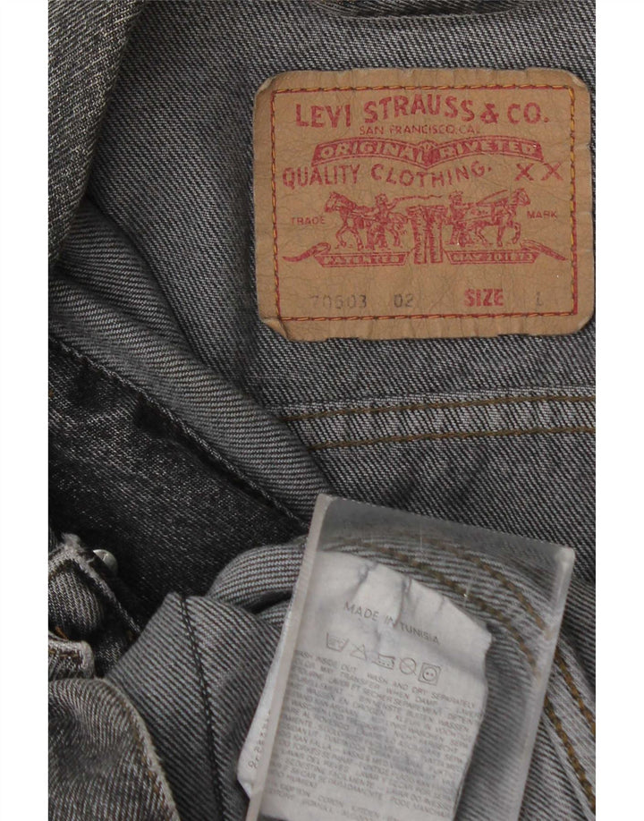Levi's Herre denimjakke UK 40 Stor Grå Bomuld