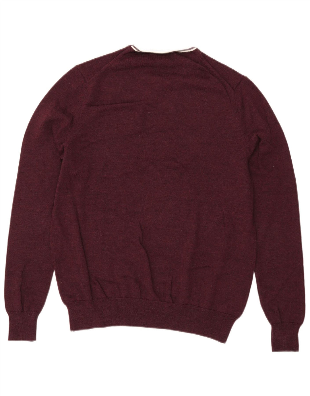 Fred Perry Herre Crew Neck trøje Sweater Large Burgundy Merino Wool