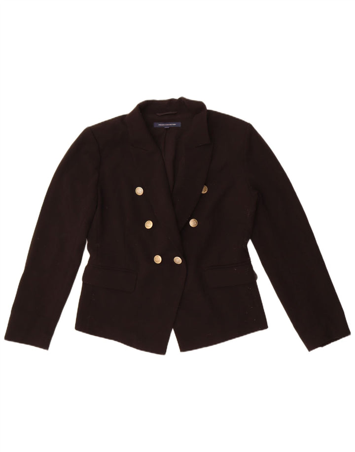 French Connection Dame Double Breasted Blazer Jacket UK 10 Small Black
