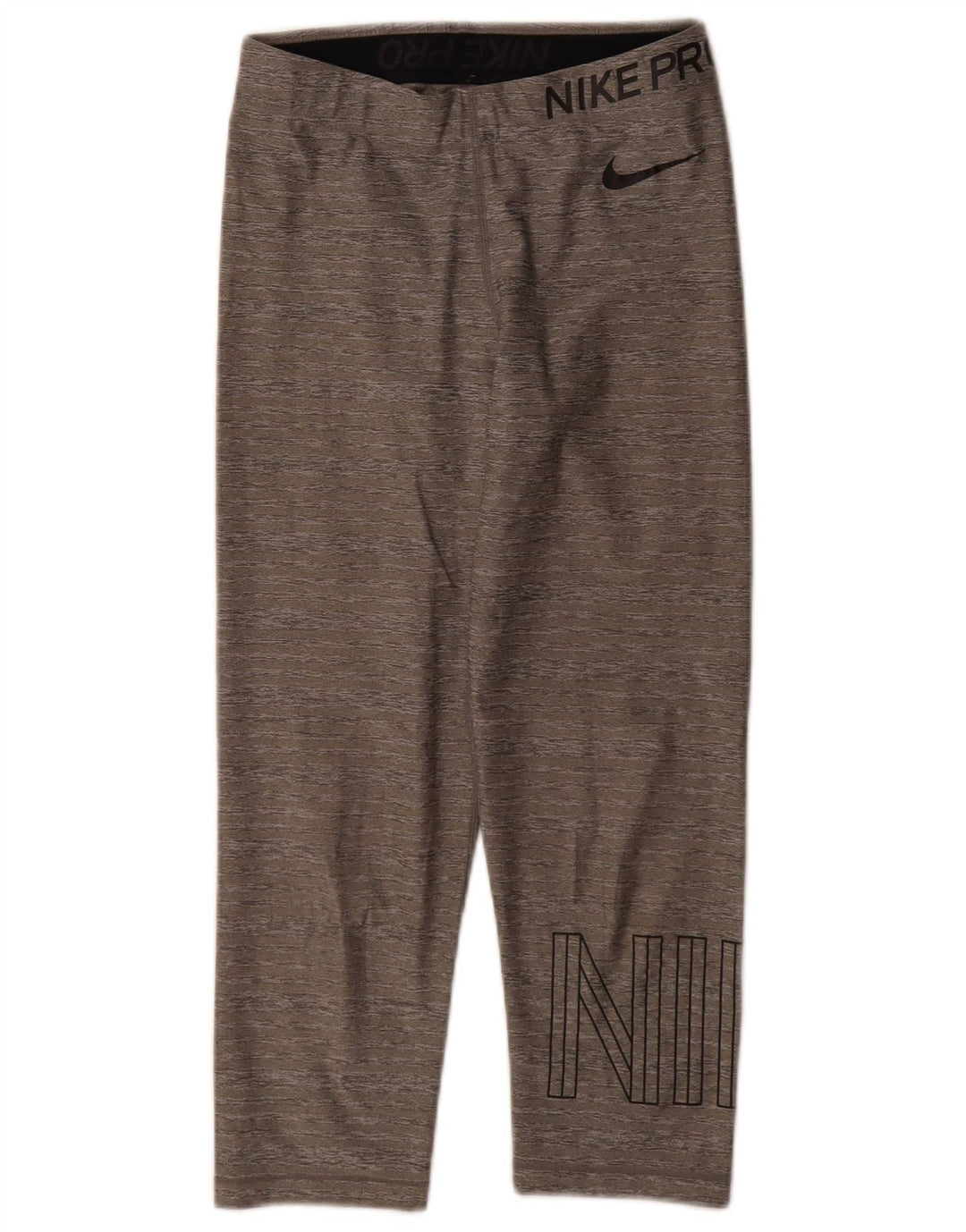 Nike Dame Dri Fit Grafiske Capri Leggings UK 10 Small Grå Flecked