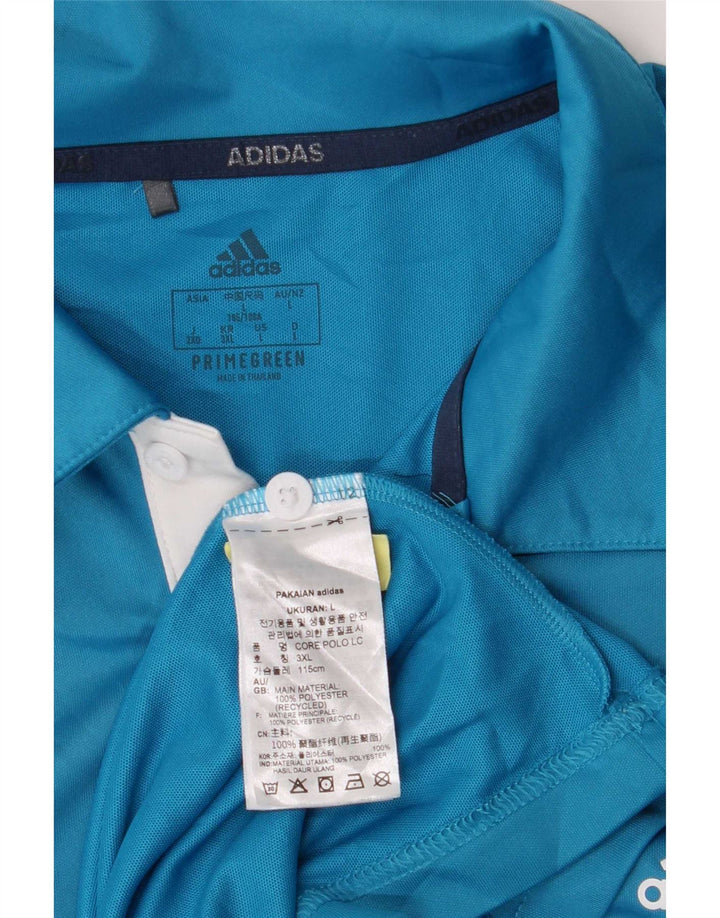 Adidas Polo Shirt til mænd, stor blå stribet polyester