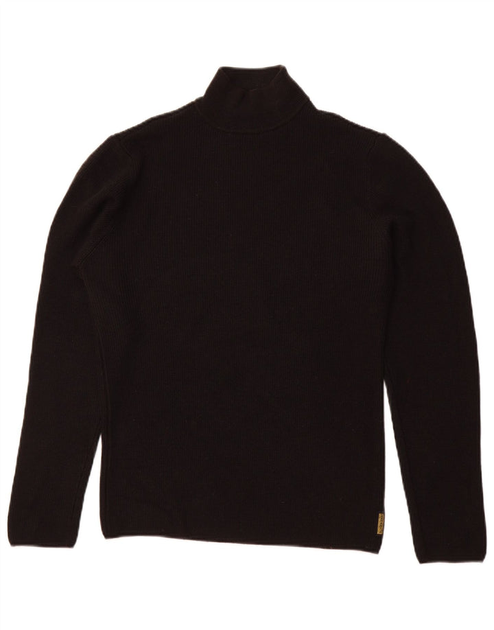 ARMANI JEANS Herre Turtle Neck Jumper Sweater Medium Sort Uld