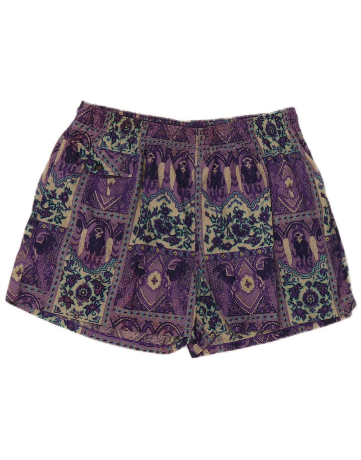 Equipe Dame badeshorts UK 14 Large Purple Patchwork Bomuld