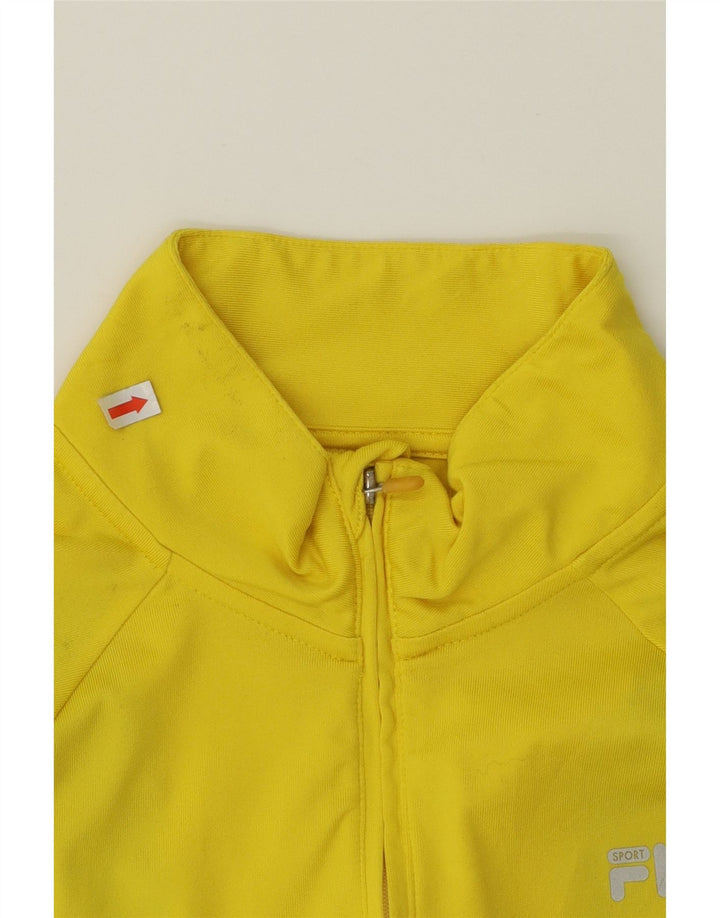FILA Womens Zip Neck Pullover Tracksuit Top UK 12 Medium Yellow Polyester Vintage Fila and Second-Hand Fila from Messina Hembry 