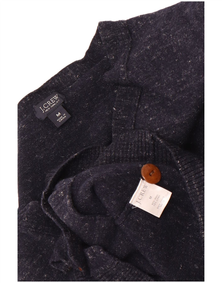 J. Crew Herre Slim Fit Cardigan Sweater Medium Marineblå Flecked Uld