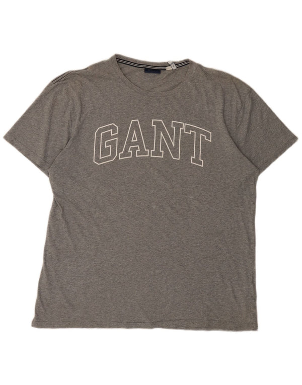 Gant Grafisk T-shirt top til mænd, stor grå bomuld