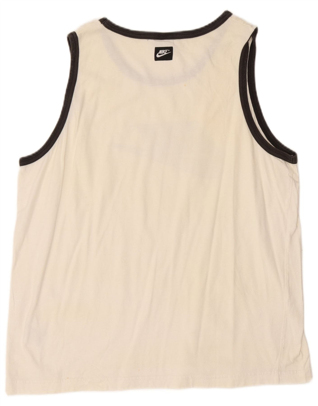 NIKE Herre grafisk vest Top UK 46/47 XL Off White Bomuld