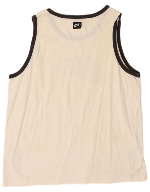 NIKE Herre grafisk vest Top UK 46/47 XL Off White Bomuld