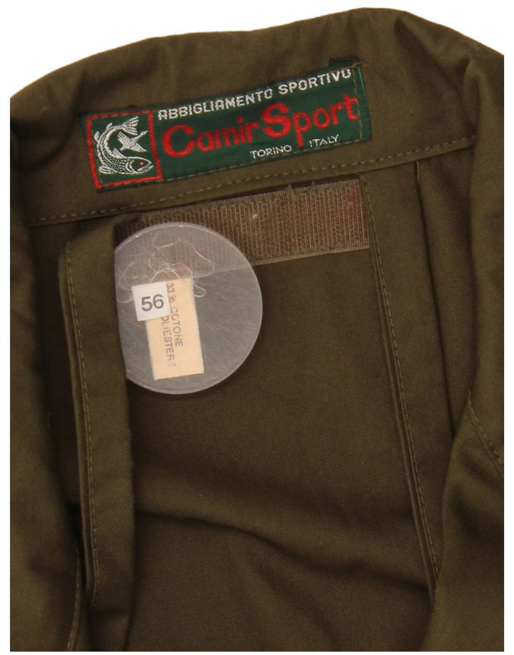 Vintage Herre Utility Jacket IT 56 3XL Khaki Polyester