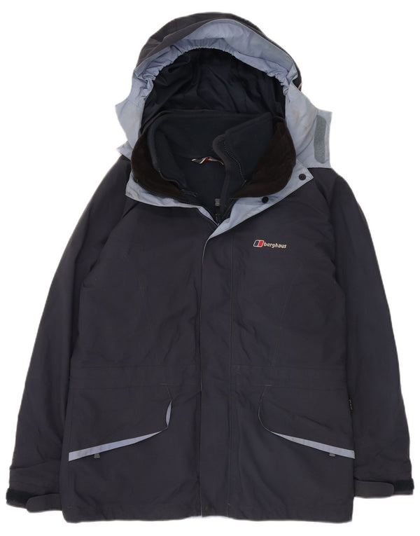 BERGHAUS Dame Oversized Hooded Windbreaker Jacket UK 12 Medium Navy Blue