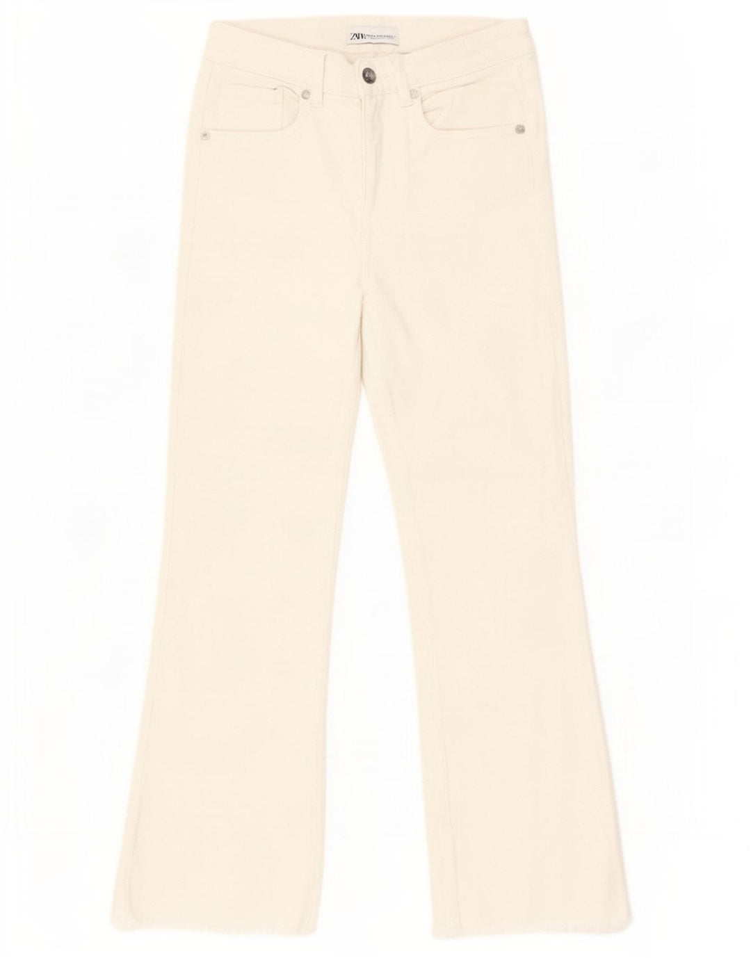 Zara Dame Bootcut Jeans EU 34 2XS W24 L25 Hvid