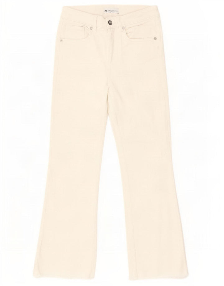 Zara Dame Bootcut Jeans EU 34 2XS W24 L25 Hvid