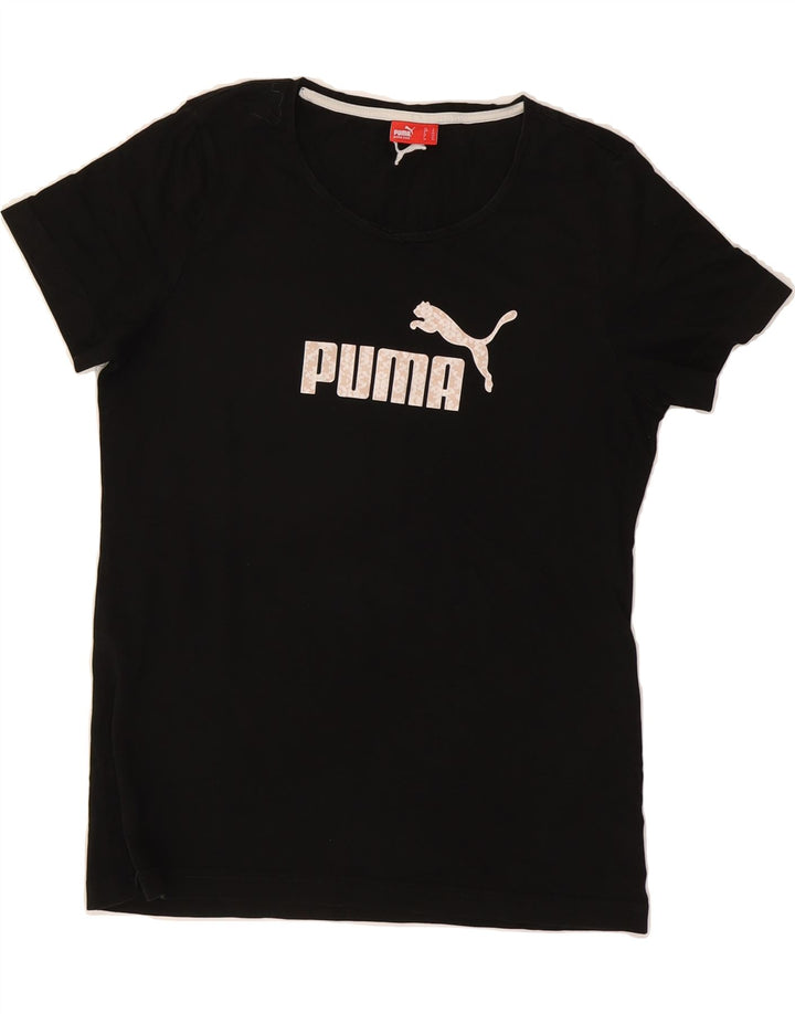 PUMA Womens Graphic T-Shirt Top UK 14 Large  Black Vintage Puma and Second-Hand Puma from Messina Hembry 