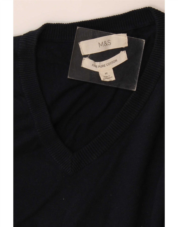Marks & Spencer Herre V-hals sweater Medium marineblå bomuld