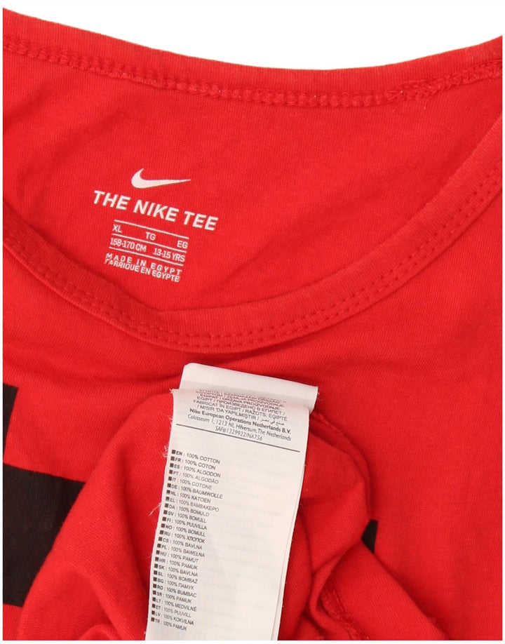 NIKE Boys Graphic Vest Top 13-14 Years XL Red Cotton