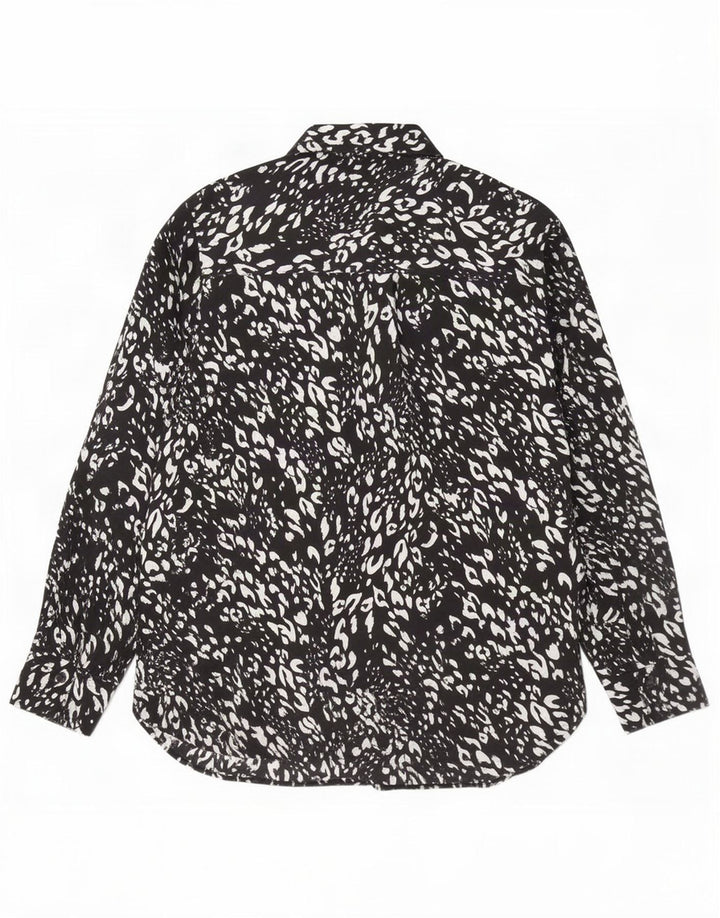Marks & Spencer Dameskjortebluse UK 12 Medium Black Animal Print