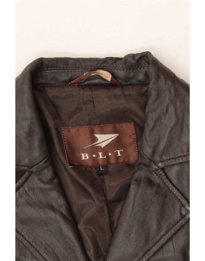 VINTAGE Womens Leather Jacket UK 16 Large Brown Leather Vintage Vintage and Second-Hand Vintage from Messina Hembry 