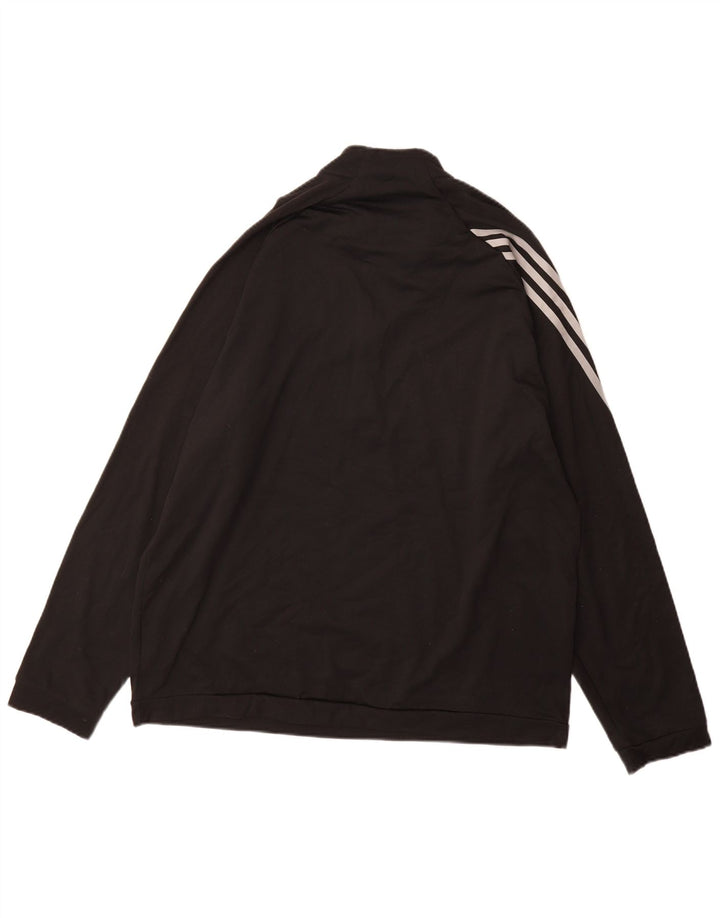 Adidas Herre Zip Neck Pullover Træningsdragt Top Stor Sort Polyester
