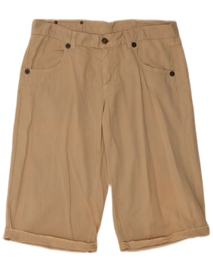 BENETTON Bermuda Shorts til kvinder IT 42 Medium W32 Beige Bomuld