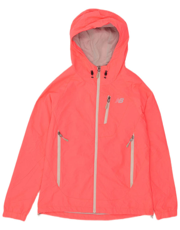 New Balance Regnjakke med hætte til kvinder UK 10 Small Pink Polyester