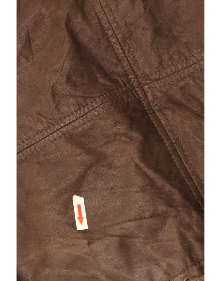 CONBIPEL Herre Læderjakke UK 40 Stor Brun Læder