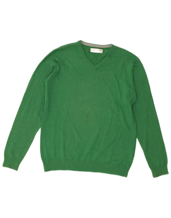 Zara Boys V-hals sweater 11-12 år Grøn Bomuld