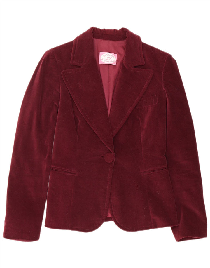 Blugirl Blumarine Dame 1 Knap Blazer Jakke IT 42 Medium Burgundy