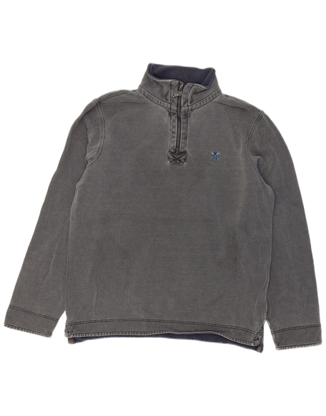 Besætningsbeklædning Herre Zip Neck Sweatshirt Jumper Medium Grå Bomuld