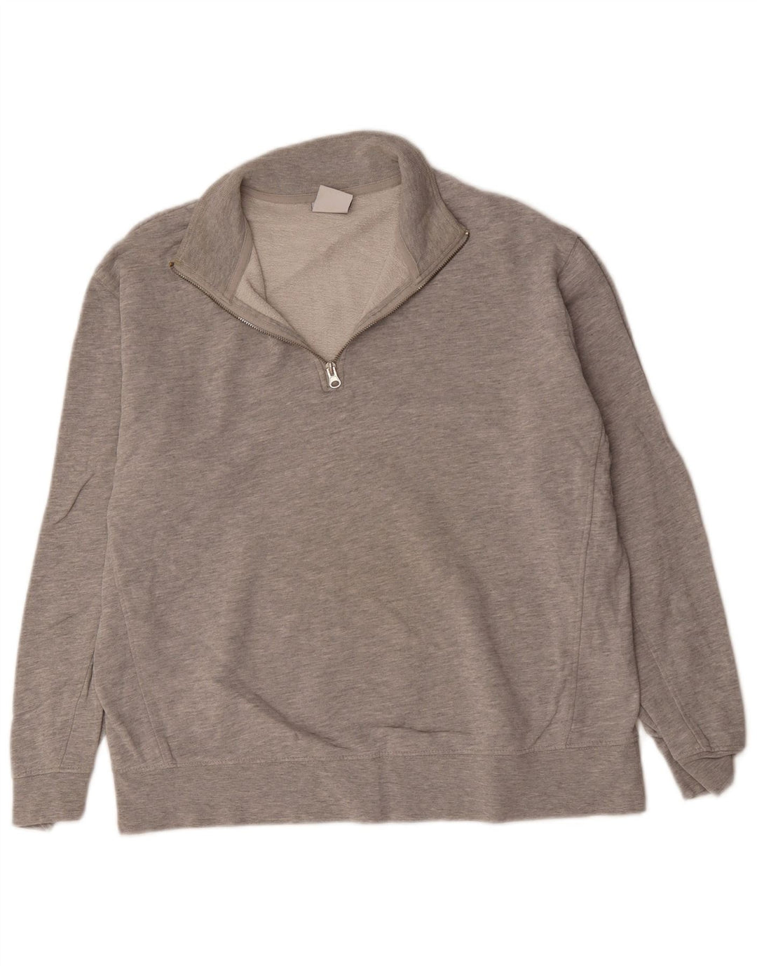Zara Sweatshirt med lynlås til mænd, stor grå