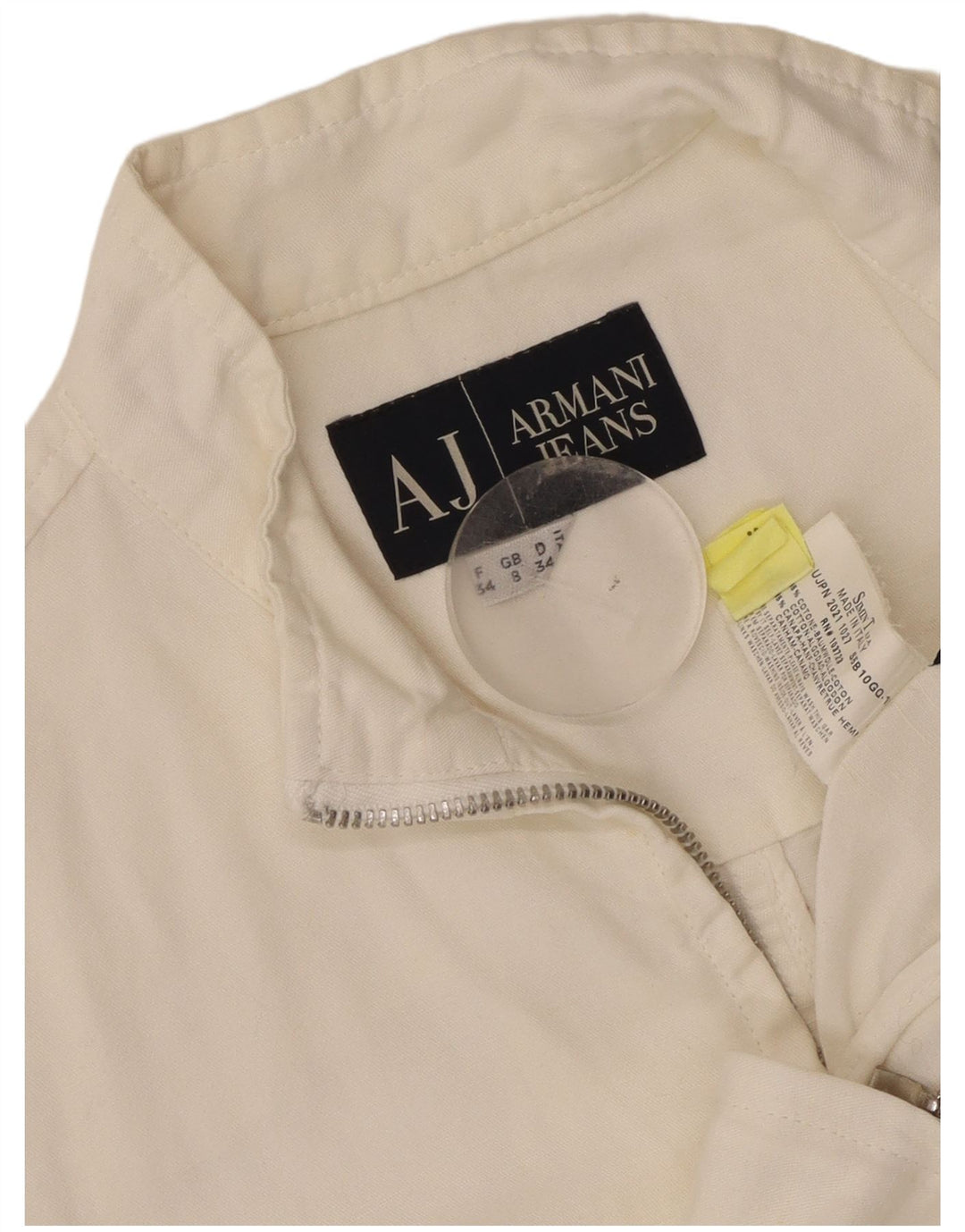 Armani Jeans Dame Bomber Jacket UK 8 Small White Bomuld