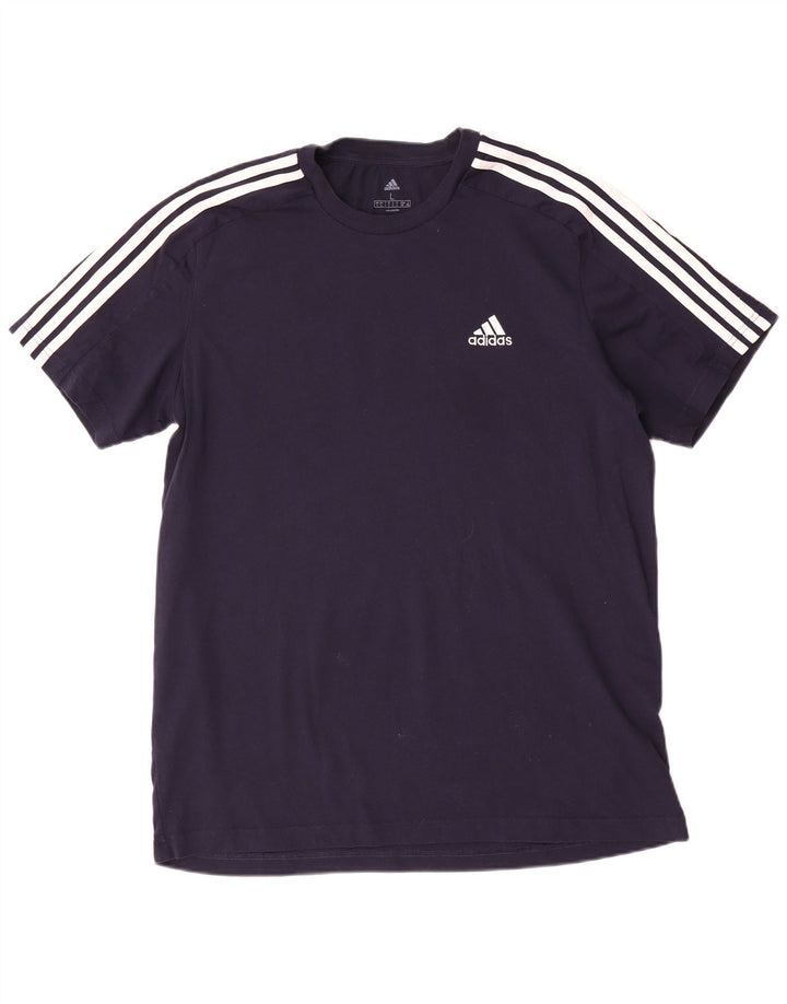 Adidas Herre T-Shirt Top Stor Marineblå Bomuld