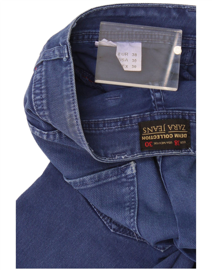 Zara Herre Denim Shorts EU 38 Small W30 Navy Blue