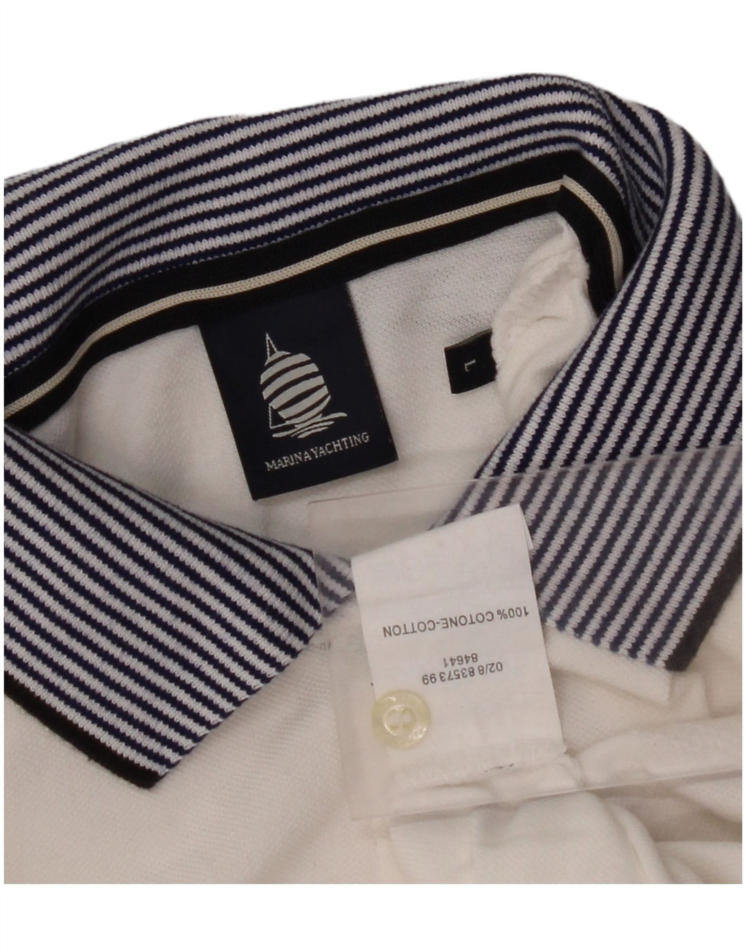 MARINA YACHTING Dame Polo Shirt UK 16 Stor Hvid Colourblock Bomuld