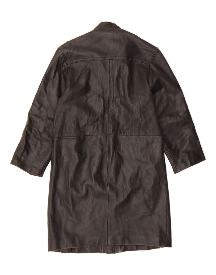 VINTAGE Womens Leather Coat UK 10 Small Black Vintage Vintage and Second-Hand Vintage from Messina Hembry 