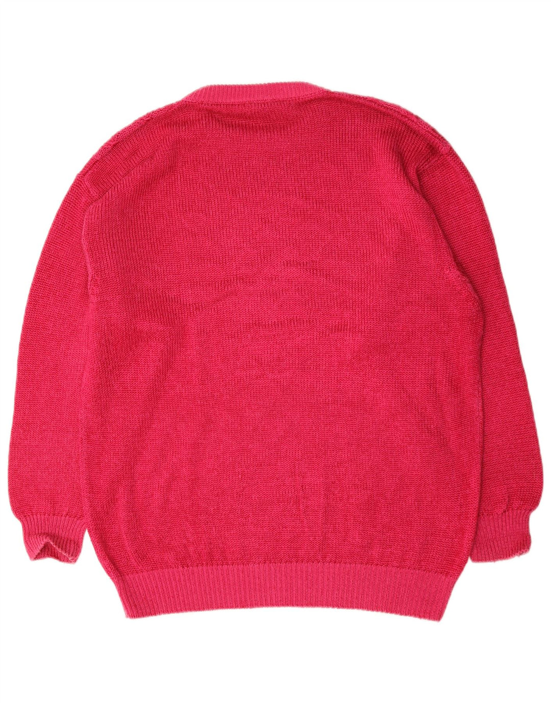 Vintage herre rund hals sweater stor pink bomuld